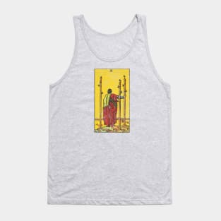 Three of wands tarot card (distressed) Tank Top